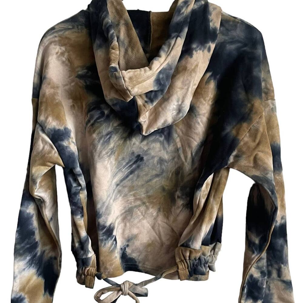 Blank NYC Tie-Dye Hoodie in Black and Tan